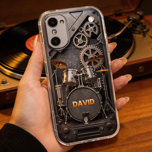 A Passion For Rhythm Drums - Personalized Clear Phone Case, Gift For Musician Lovers
