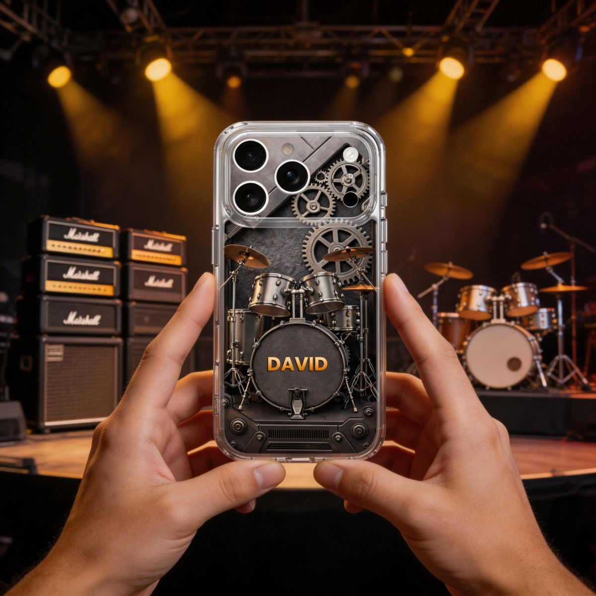 A Passion For Rhythm Drums - Personalized Clear Phone Case, Gift For Musician Lovers