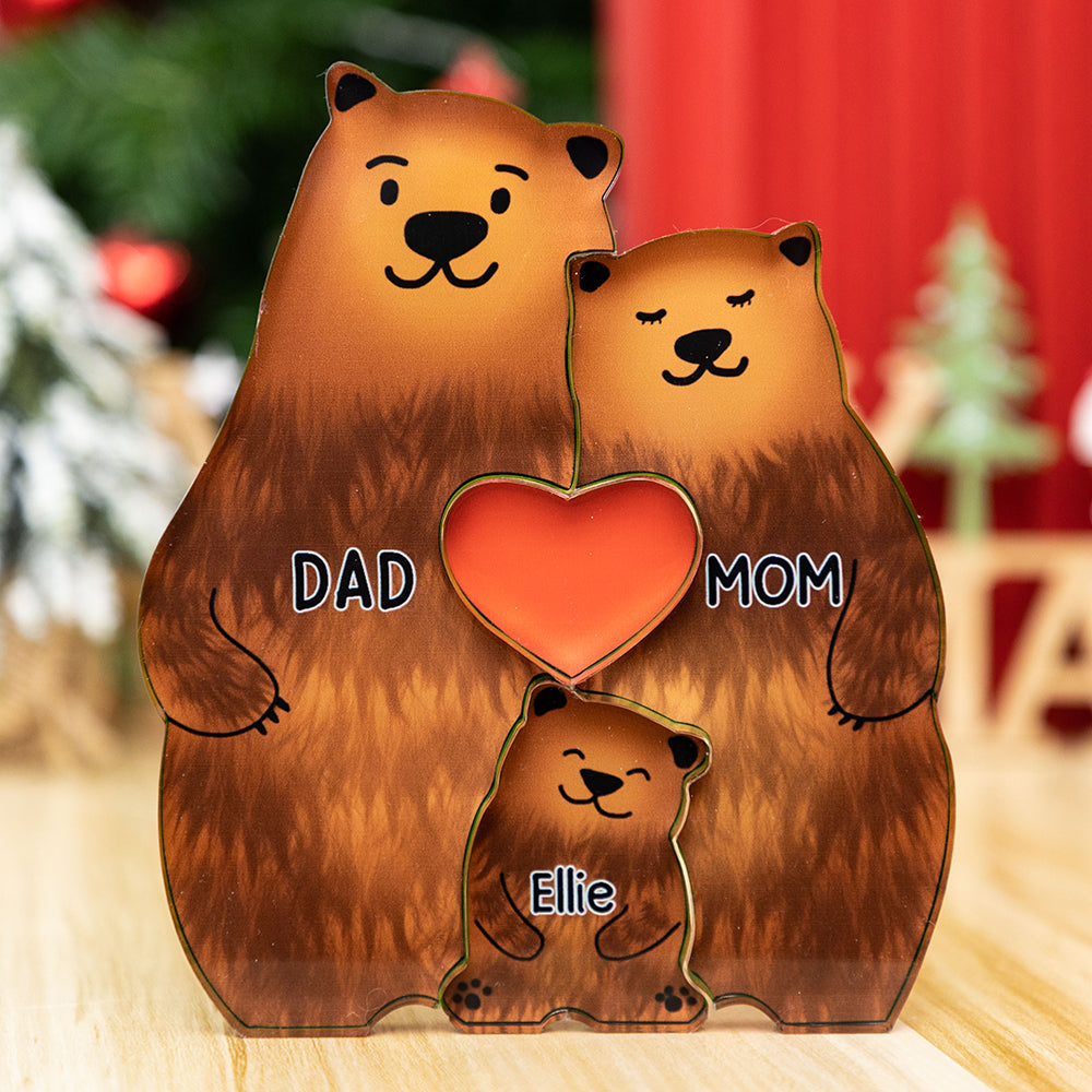 Personalized Acrylic Art Puzzle-Lovely Bear Family