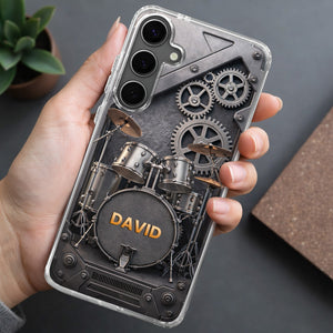 A Passion For Rhythm Drums - Personalized Clear Phone Case, Gift For Musician Lovers