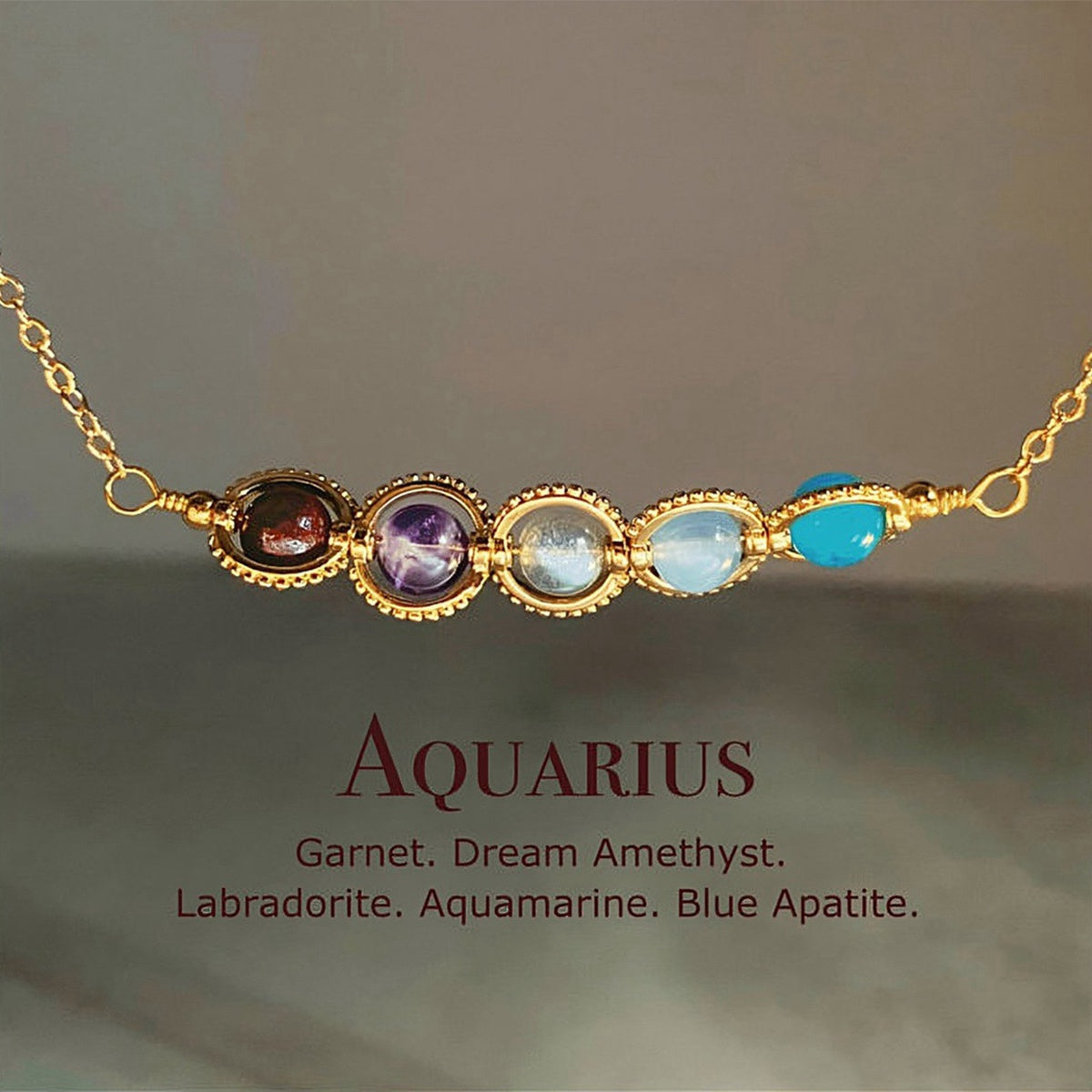 Zodiac Necklace Natural Astrology Jewelry Gift