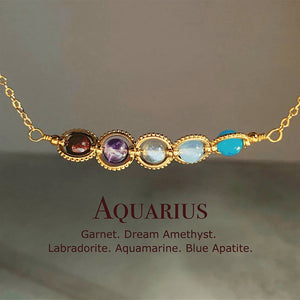 Zodiac Necklace Natural Astrology Jewelry Gift