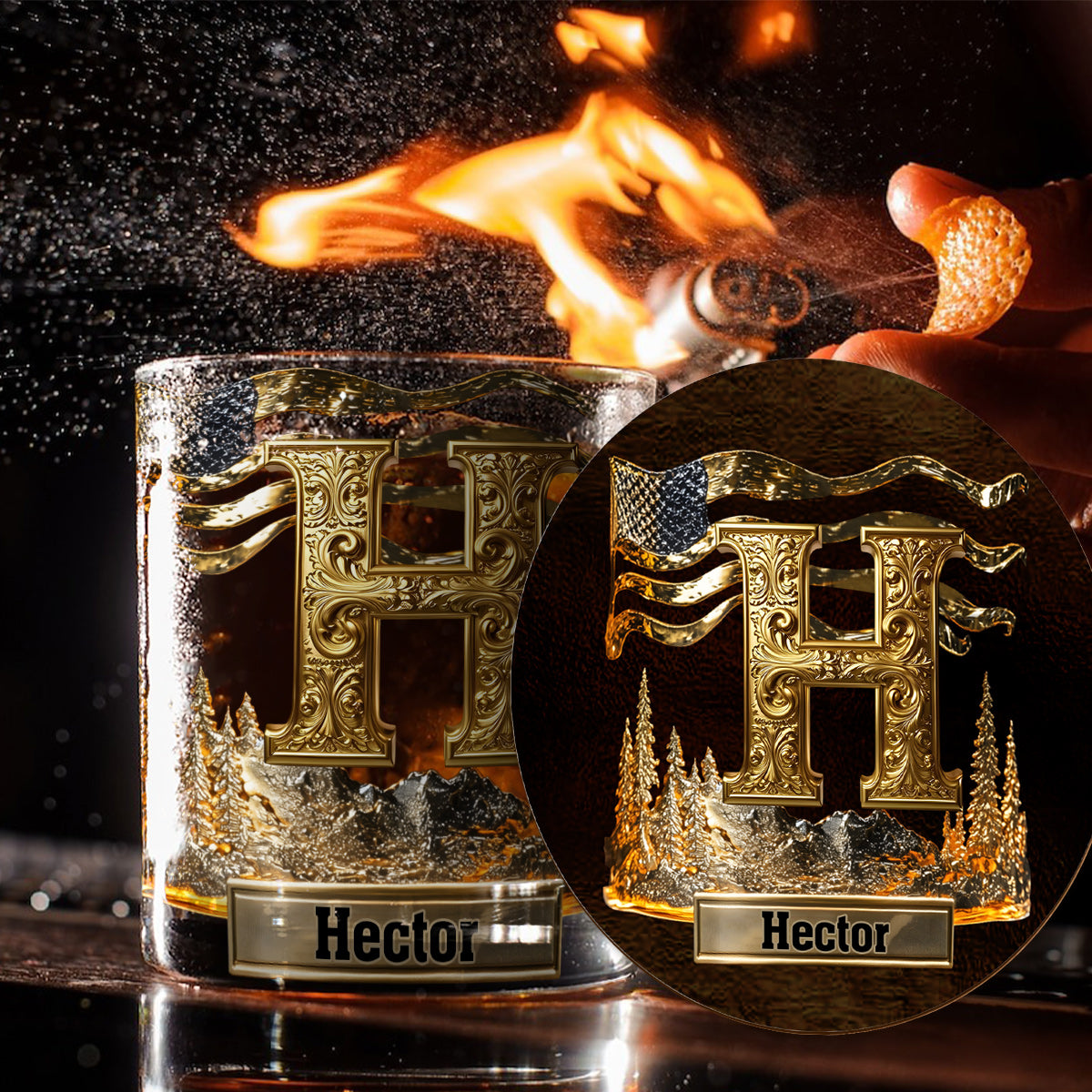 Personalized Alphabet Initial Whiskey Glass
