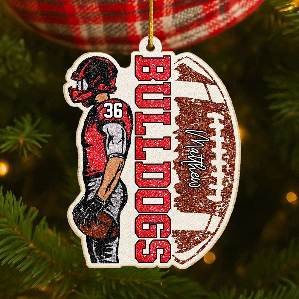 Matching Football Player - Personalized Wooden Ornament Football Game Day