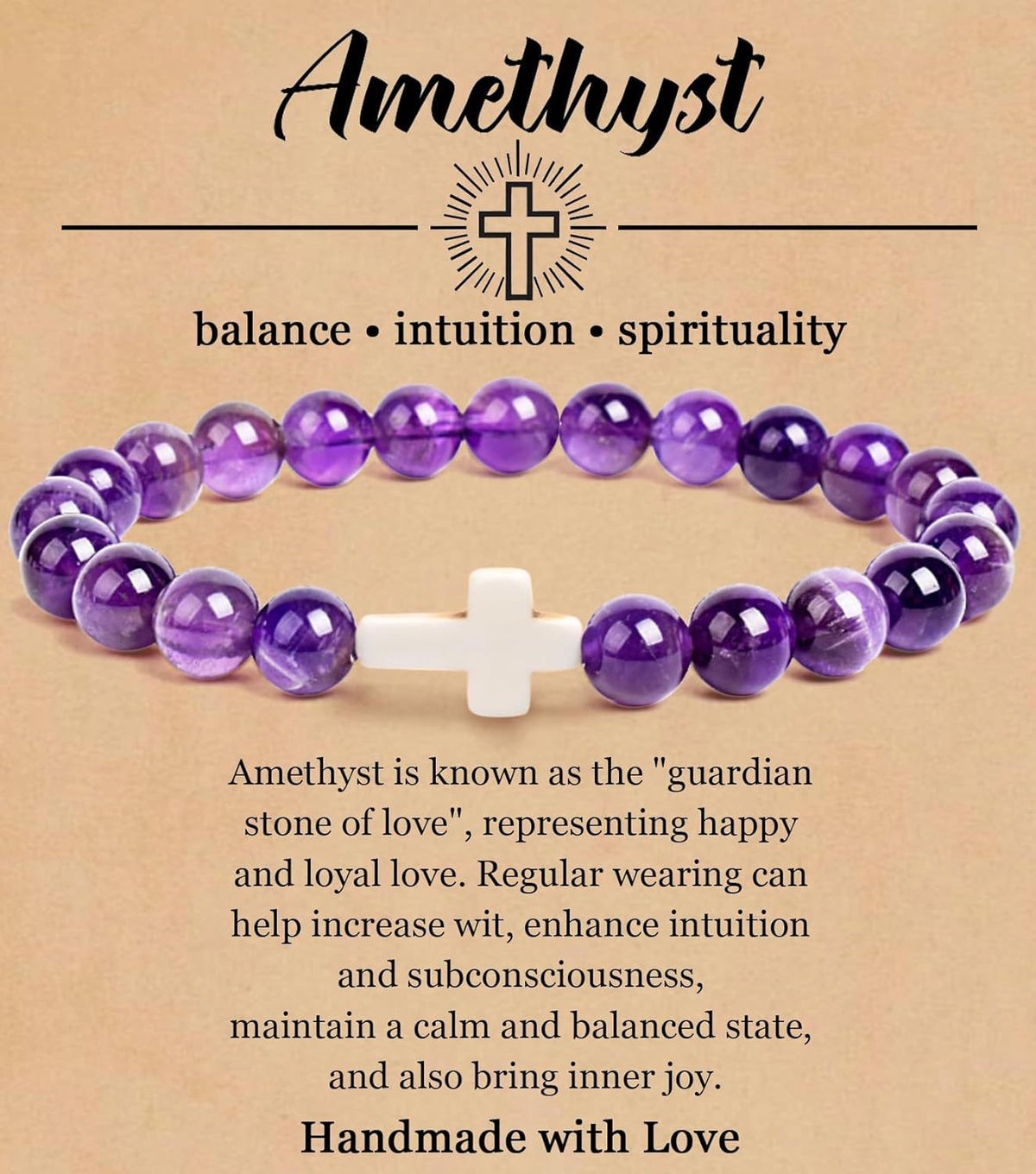 Turquoise Bracelet With Cross, Healing Beads Bracelet