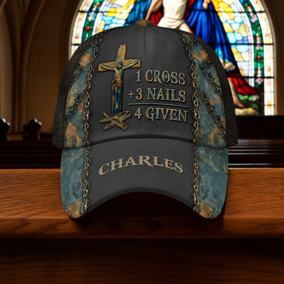 1 Cross 3 Nails 4 Given Personalized Classic Cap