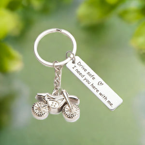 Drive Safe-Personalized Motorcycle Keychain