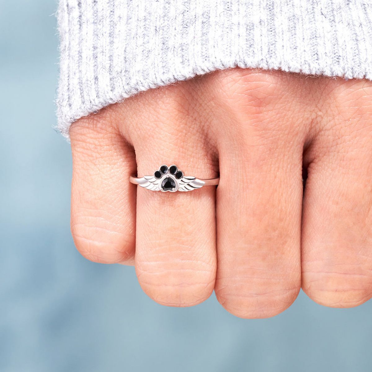 "Angel's Companion"-Paw Wing Ring My Four Legged Angel Is Always Near By