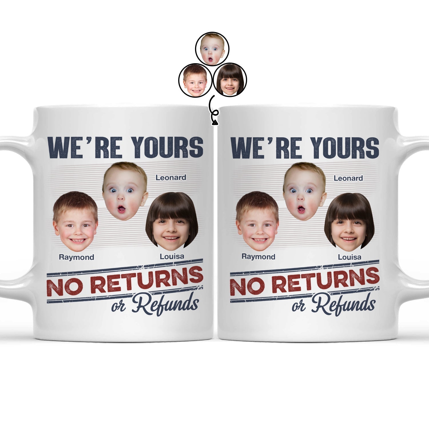 Custom Photo No Returns Or Refunds Grandkids Personalized Mug - Gift For Dad, Mom, Grandma, Grandpa