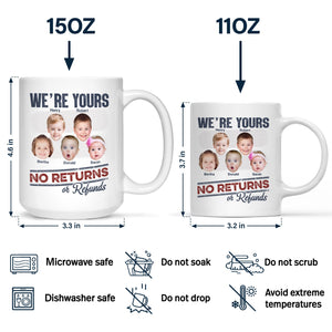 Custom Photo No Returns Or Refunds Grandkids Personalized Mug - Gift For Dad, Mom, Grandma, Grandpa