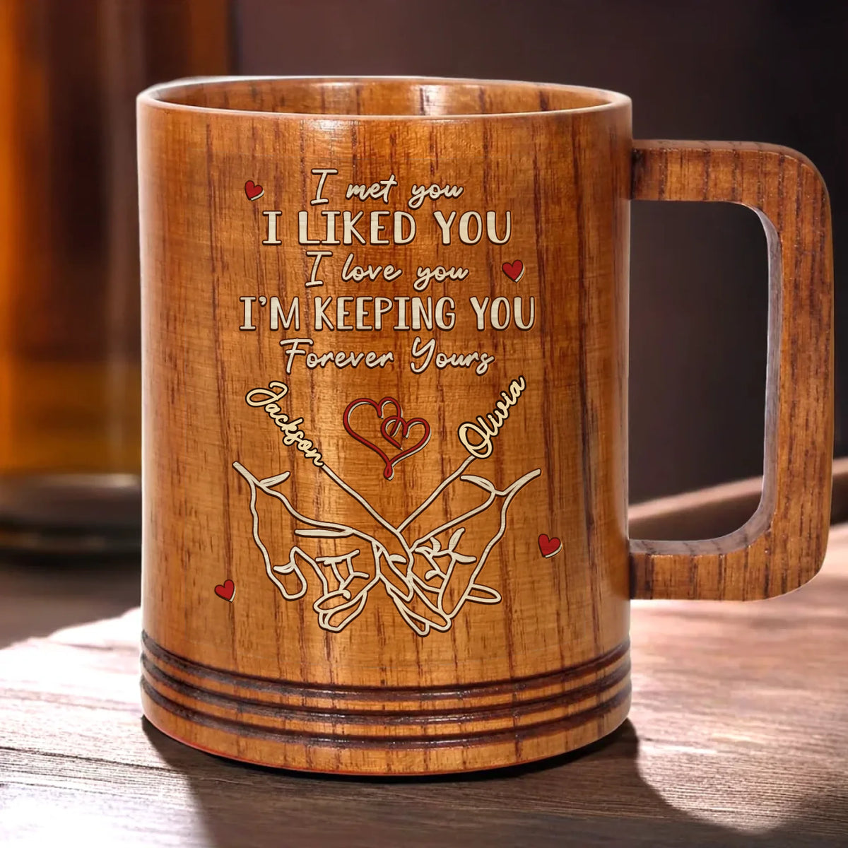 Love Found Its Way Couple Personalized Custom Wooden Mug