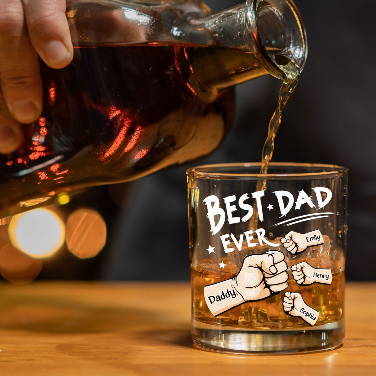 Best Dad Ever - Personalized Whiskey Glass