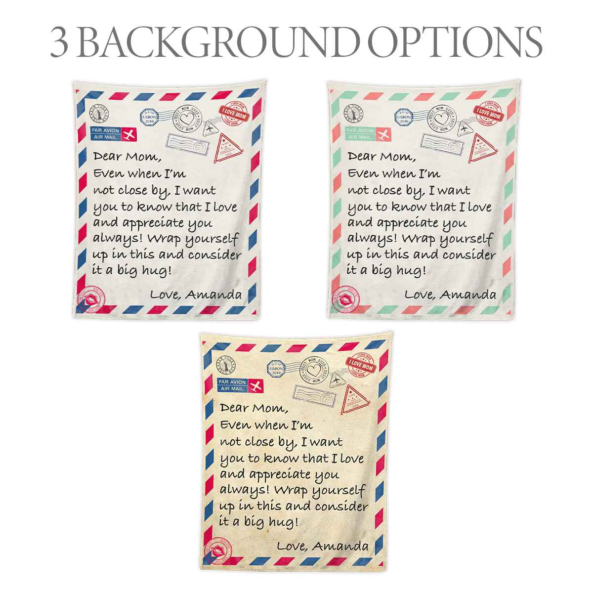 Personalized Gift for Mom Letter Blanket