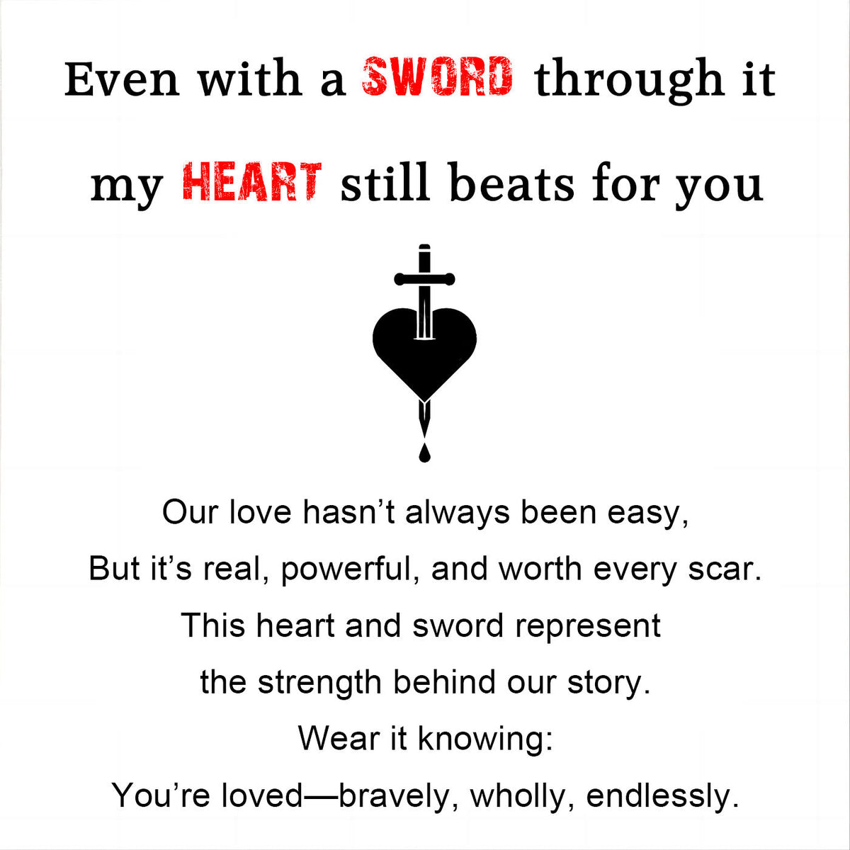 Heart & Sword Necklace Set