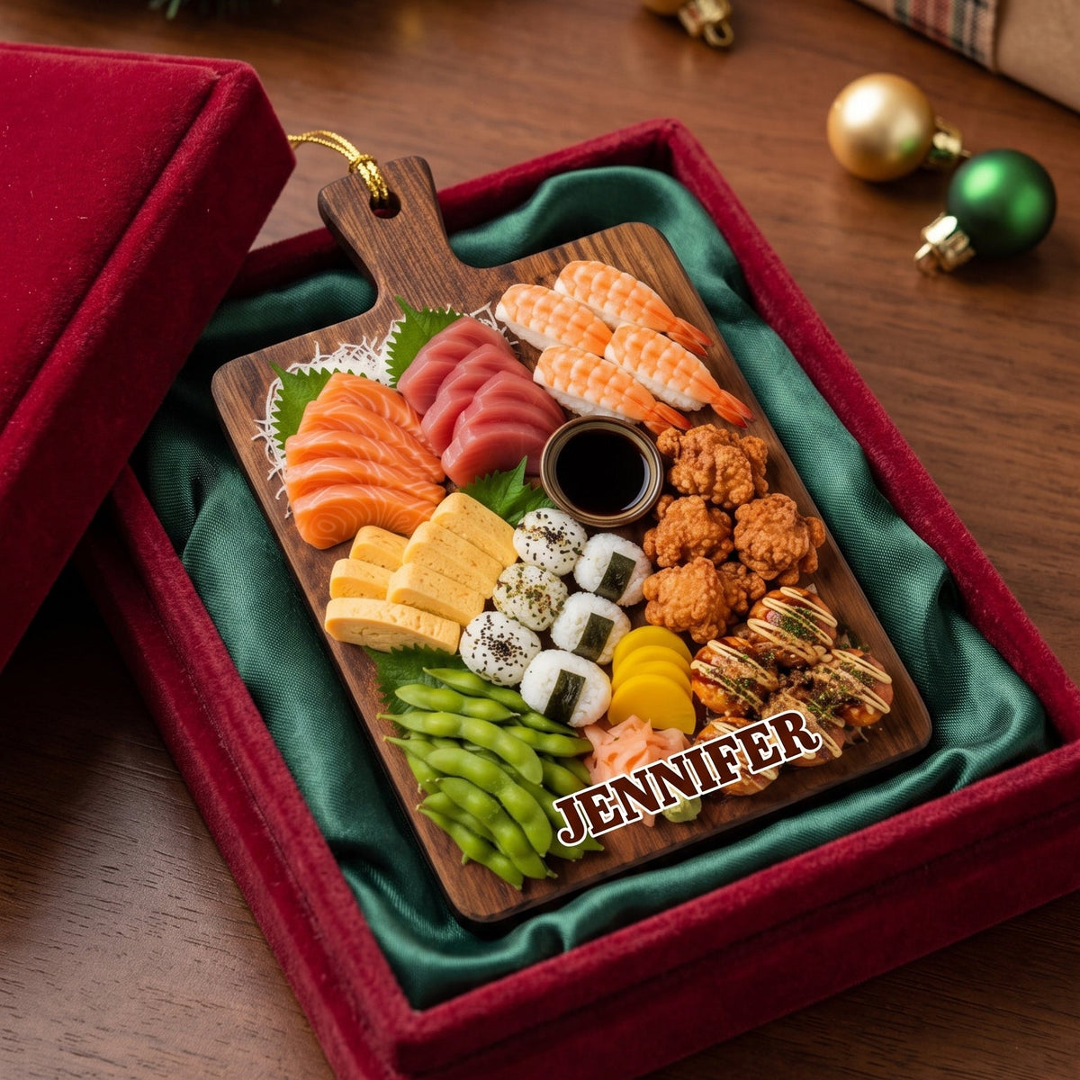 World Cuisine Platter Ornament – Personalized Christmas Tree Hanging Decoration Gift For Foodie