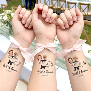 Custom Face Wedding Temporary Tattoos Wedding Party Favors - Personalized Tattoo