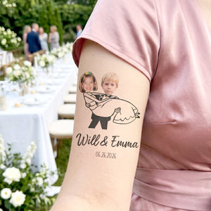 Custom Face Wedding Temporary Tattoos Wedding Party Favors - Personalized Tattoo