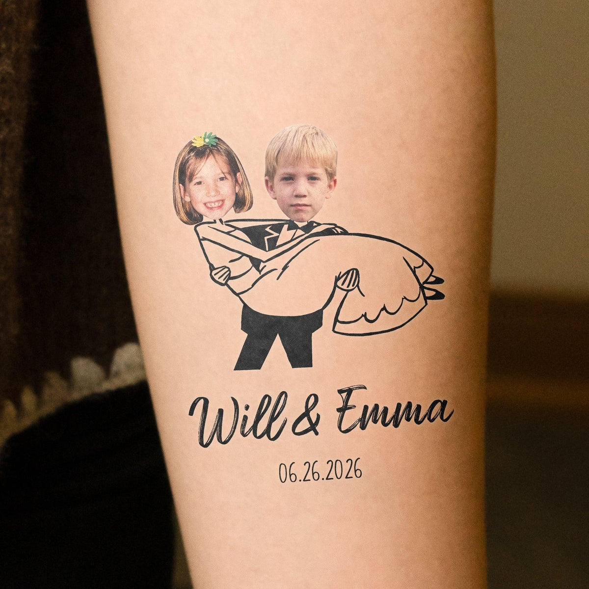 Custom Face Wedding Temporary Tattoos Wedding Party Favors - Personalized Tattoo