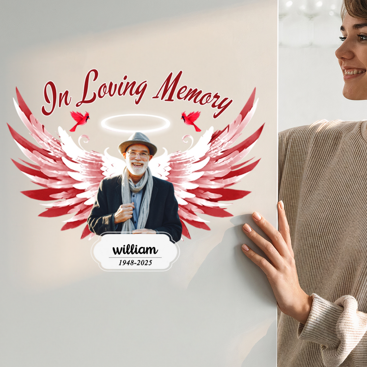In Loving Memory - Personalized Photo Memorial Decal