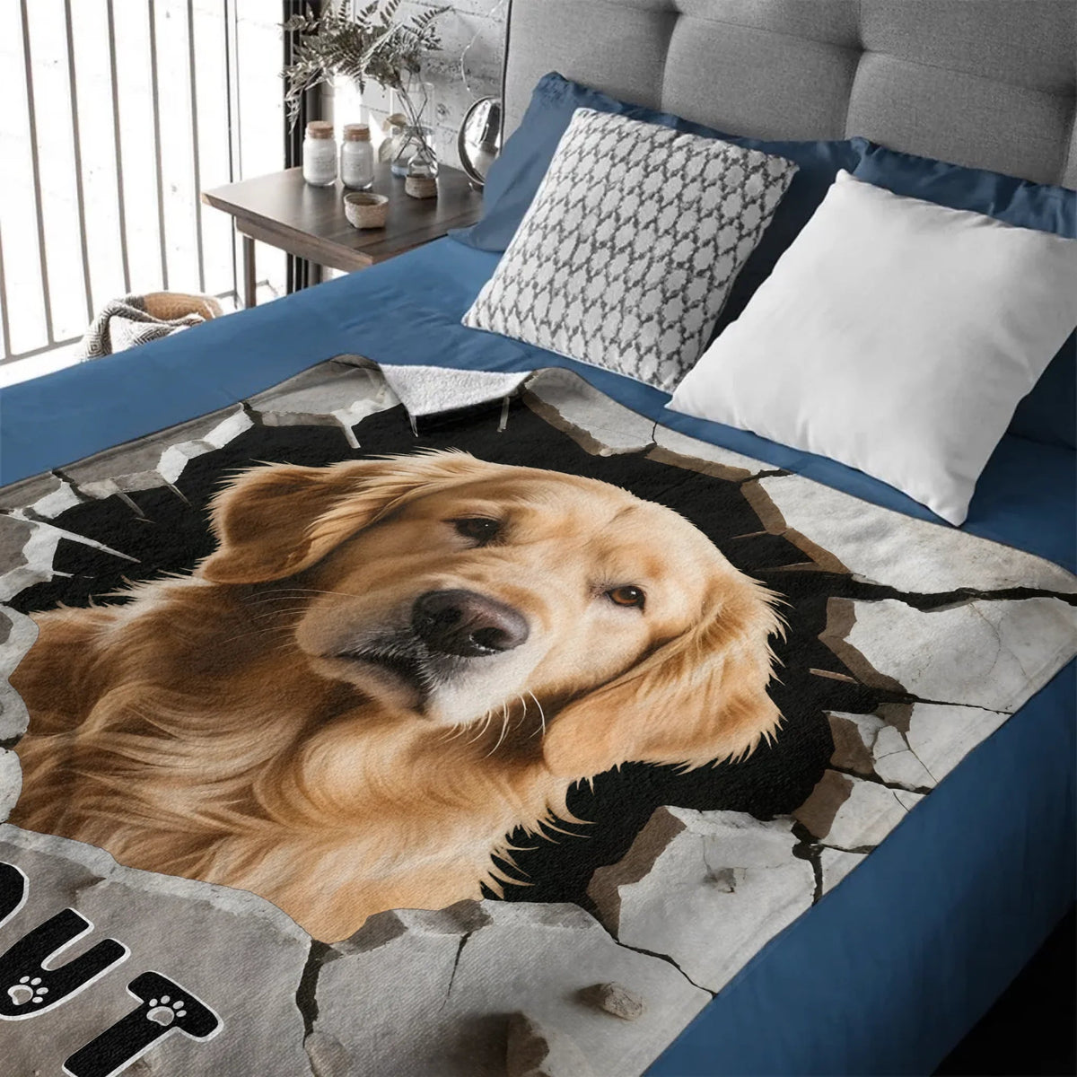 Custom Dog Blanket Personalized Wall Breaking Pet Throw