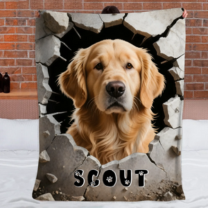 Custom Dog Blanket Personalized Wall Breaking Pet Throw