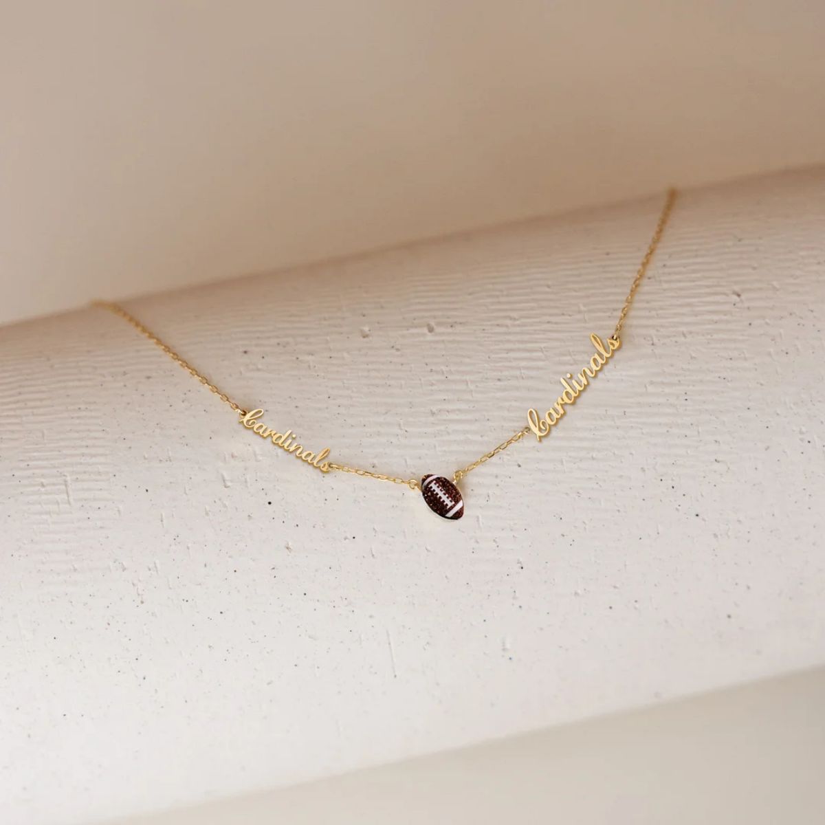 Personalized Football Team Name & Football Charm Necklace