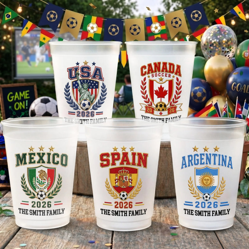 Custom Soccer Party Cups - Personalized Birthday Gifts For Soccer Lovers