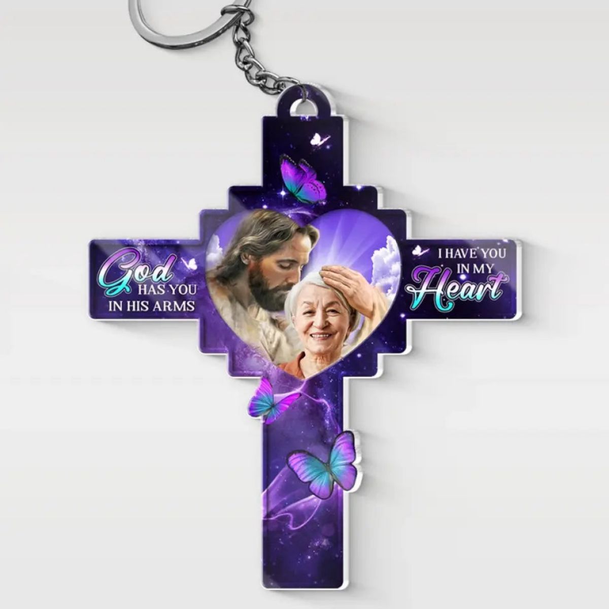 God Had You In His Arms - Memorial Personalized Acrylic Keychain