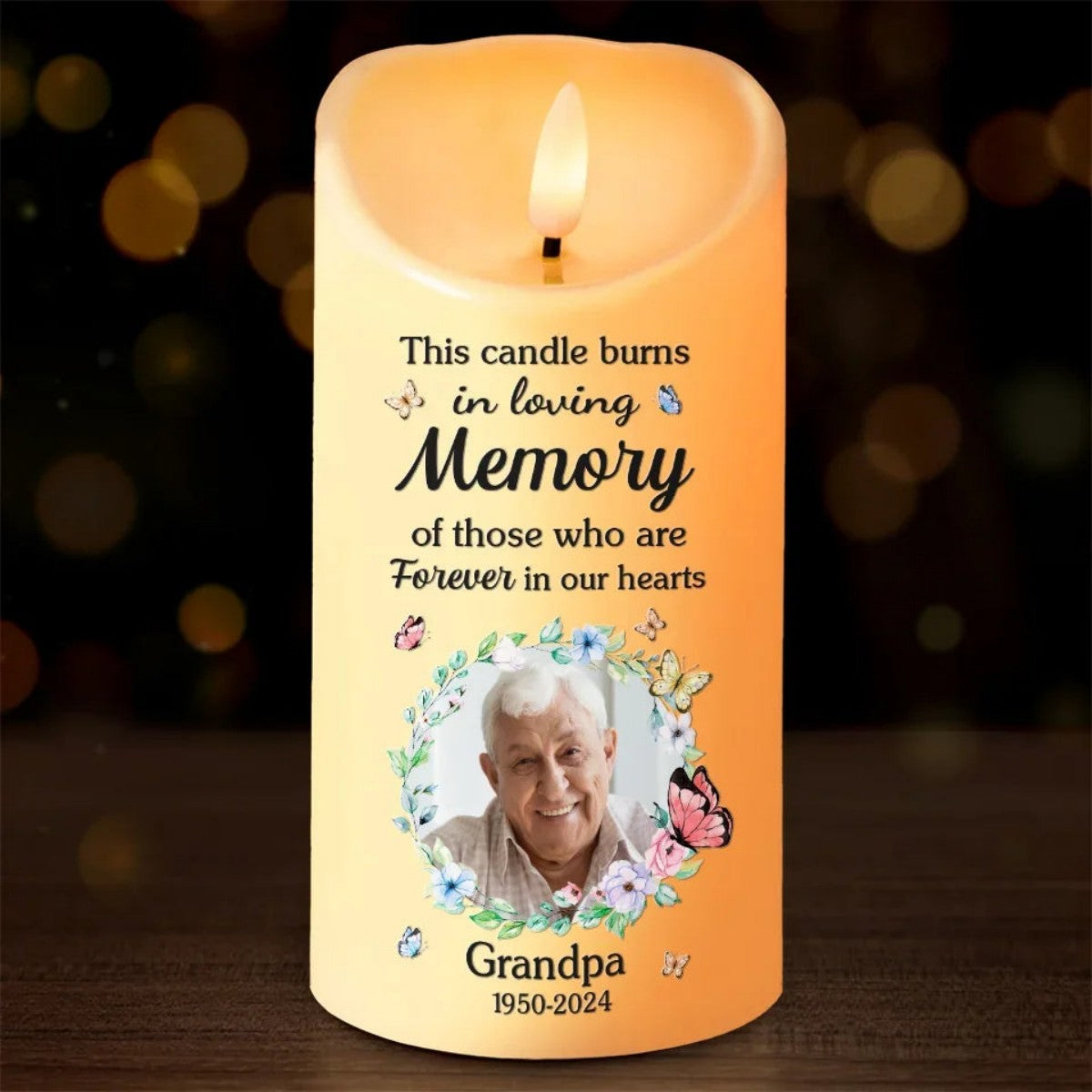 This Candle Burns In Loving Memory - Memorial Personalized LED Candle