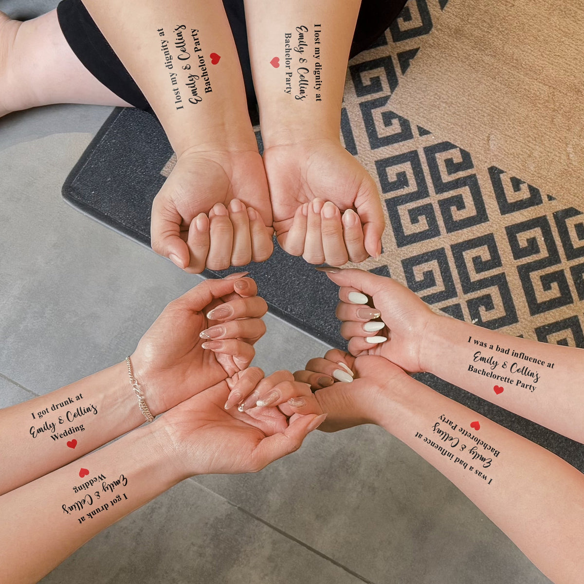 Custom Wedding Bachelor Hen's Party Temporary Tattoos, Party Favors For Guests - Personalized Tattoo