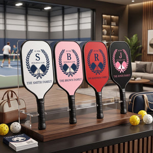 Custom Name Personalized Family Pickleball Club Monogram Paddle