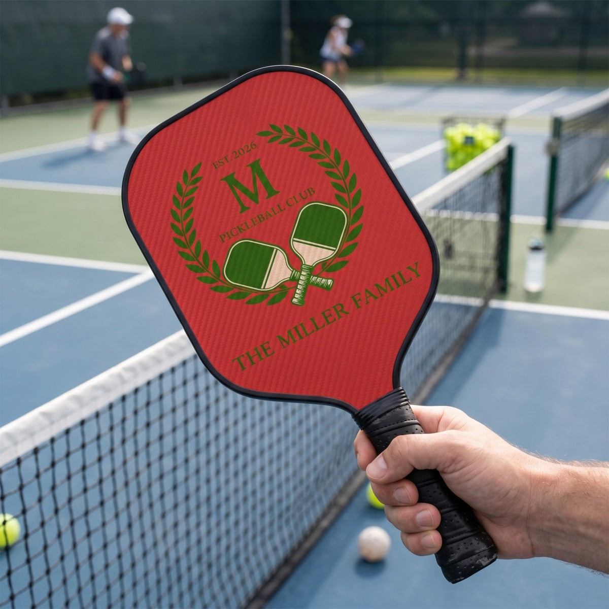 Custom Name Personalized Family Pickleball Club Monogram Paddle