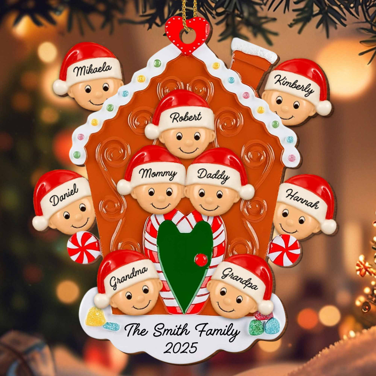 Christmas Family Personalized Custom Wood Ornament