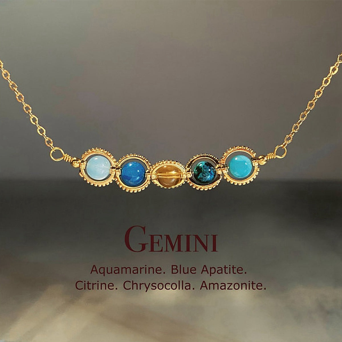 Zodiac Necklace Natural Astrology Jewelry Gift