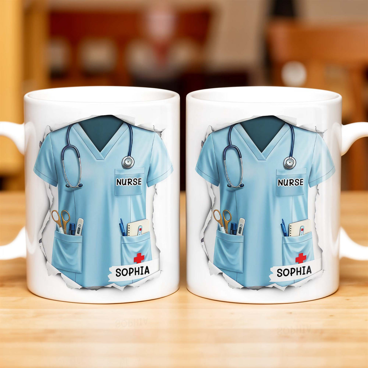 Celebrate Your Favorite Nurse, Nurse Uniform And Medical Tools, Personalized Coffee Mug, Gift For Nurses