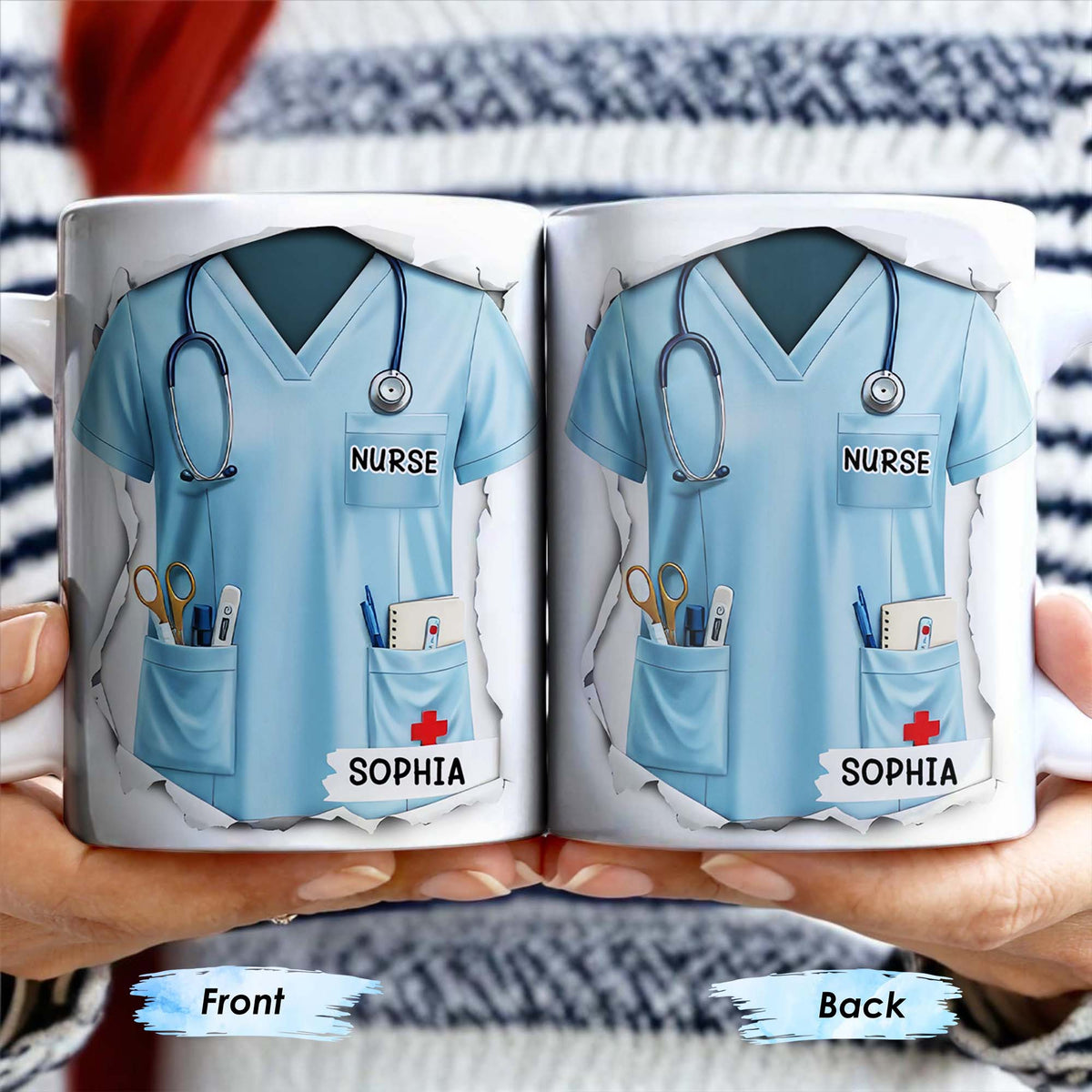 Celebrate Your Favorite Nurse, Nurse Uniform And Medical Tools, Personalized Coffee Mug, Gift For Nurses