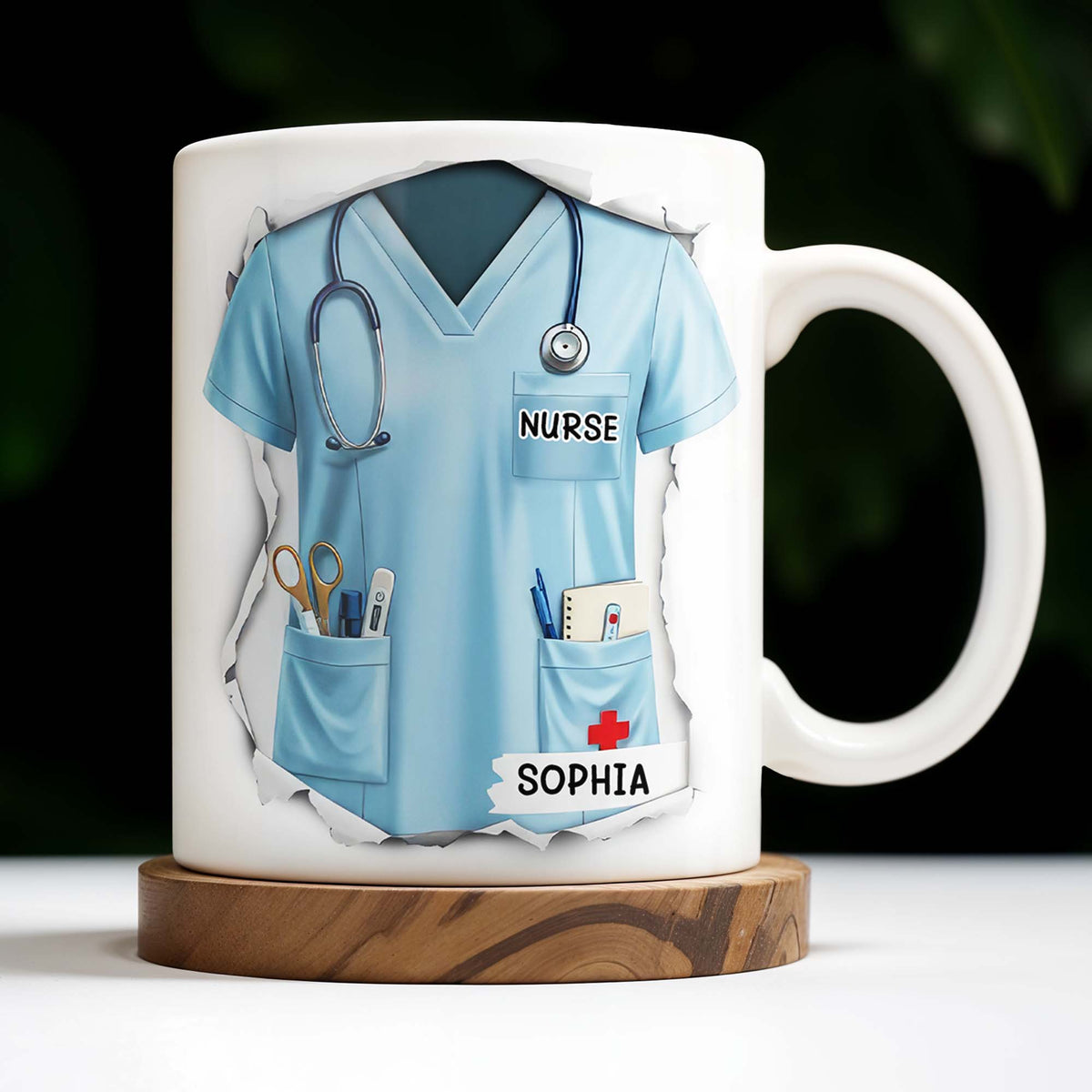 Celebrate Your Favorite Nurse, Nurse Uniform And Medical Tools, Personalized Coffee Mug, Gift For Nurses