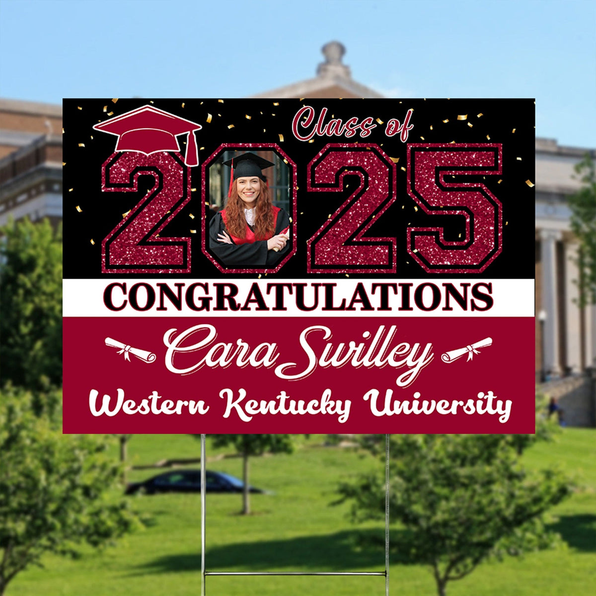 Personalized Custom Photo Congratulations Class Of 2025 Graduation Yard Sign