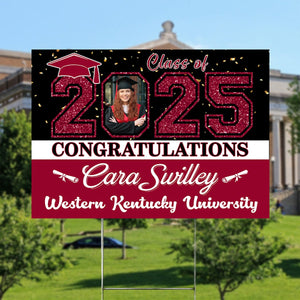 Personalized Custom Photo Congratulations Class Of 2025 Graduation Yard Sign