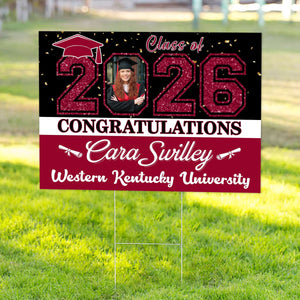 Personalized Custom Photo Congratulations Class Of 2025 Graduation Yard Sign