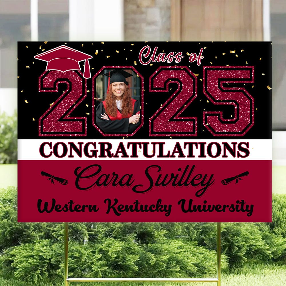 Personalized Custom Photo Congratulations Class Of 2025 Graduation Yard Sign