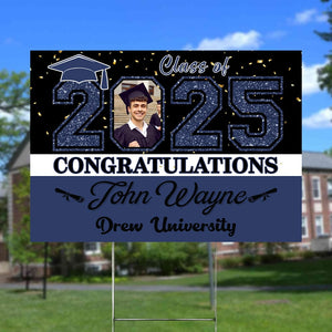 Personalized Custom Photo Congratulations Class Of 2025 Graduation Yard Sign