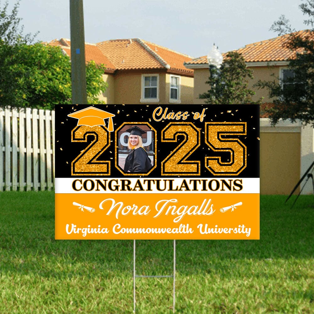 Personalized Custom Photo Congratulations Class Of 2025 Graduation Yard Sign