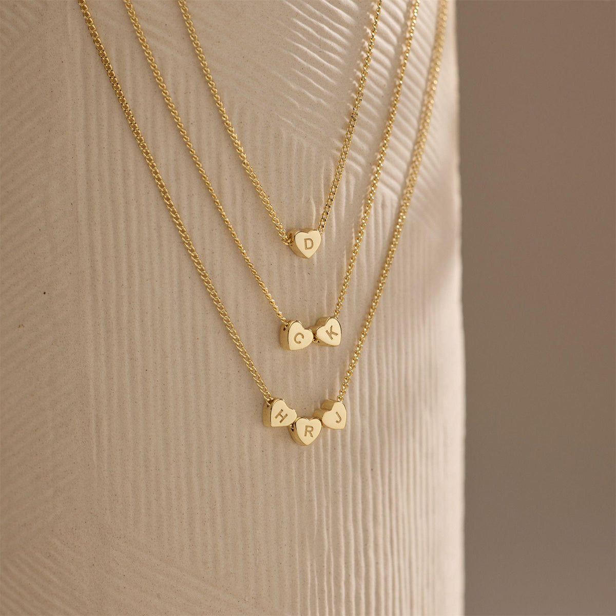 Personalized 3D Heart Charm Necklace, Minimalist Heart Pendent, Custom Initial Heart Necklace, Mother's Day Jewelry Gift for Her