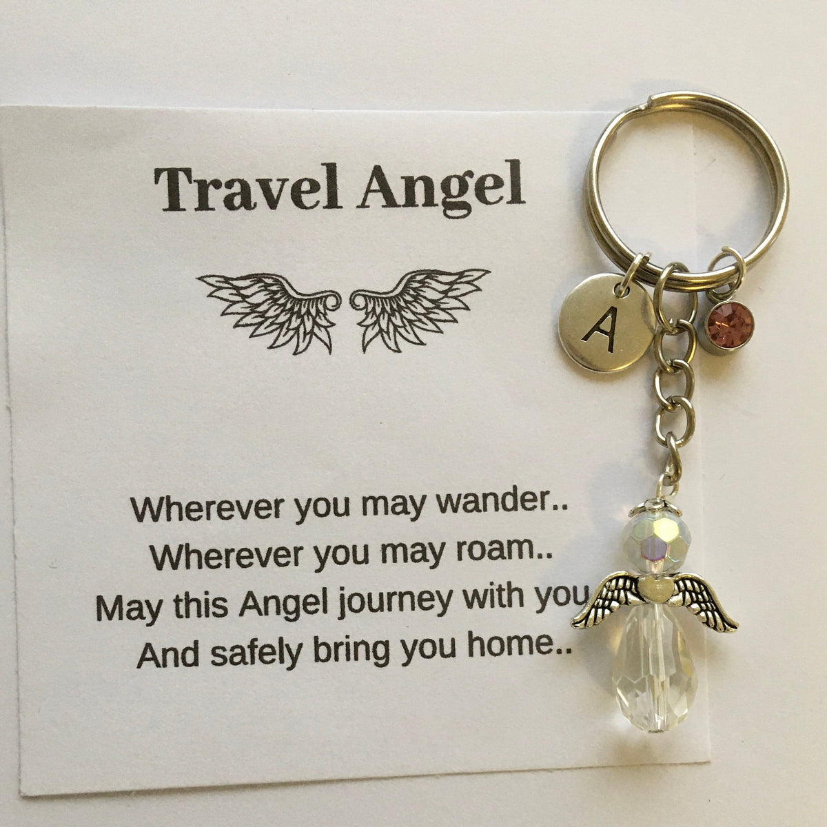 Protection Angel Personalized Guardian Angel Keychain, Best Friend Gift Idea