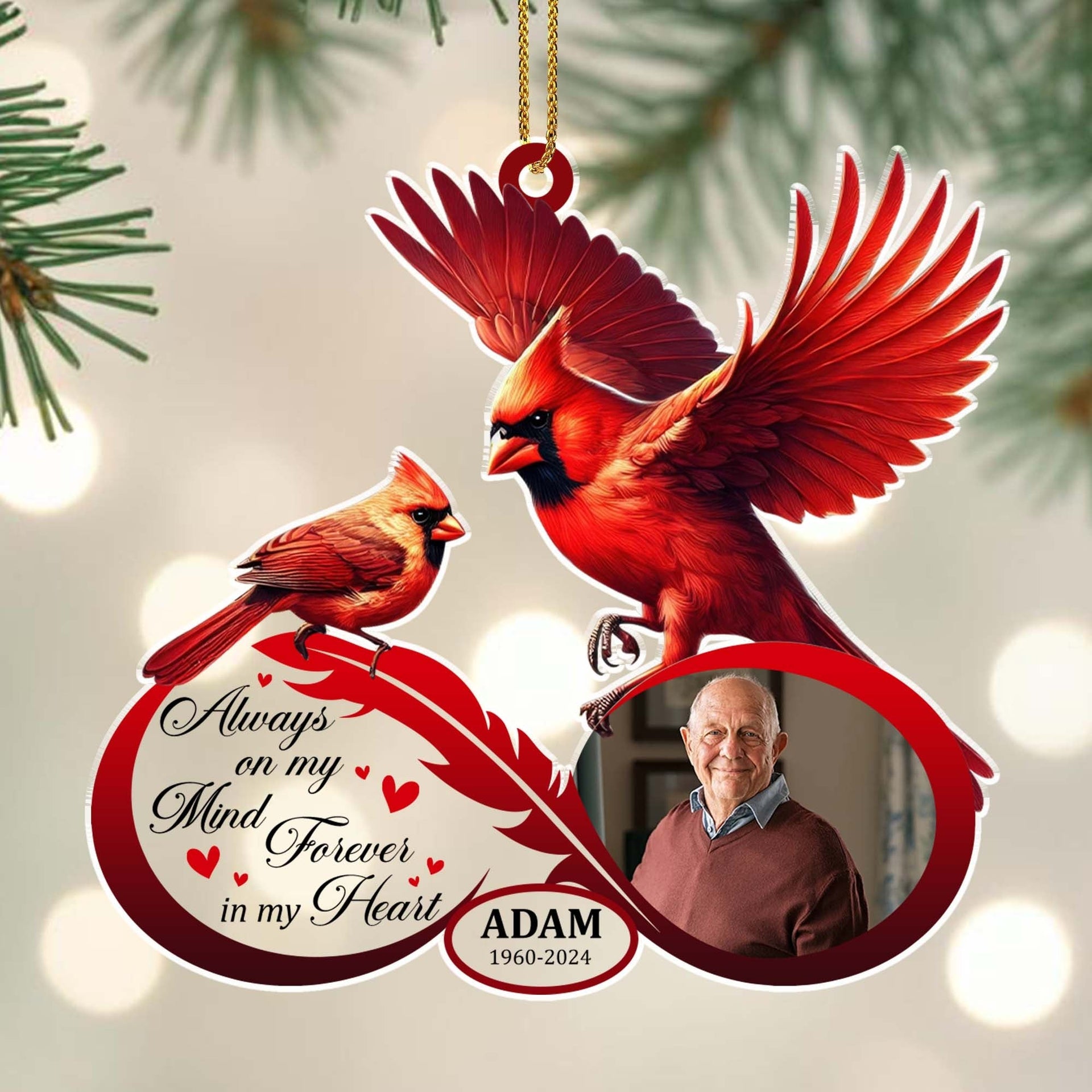 Always on my Mind Personalized Memorial Acrylic Ornament