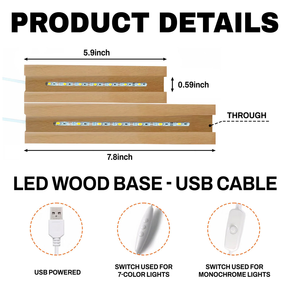 In Loving Memory Of Flowers and Stars Night Light With Wooden Base, Personalized LED Night Light