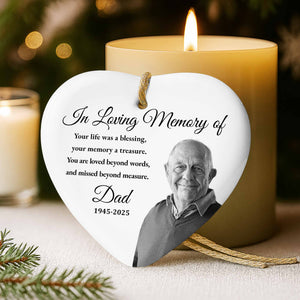 In Loving Memory Of Your Life Was A Blessing, Personalized Ceramic Ornament, Gift For Bereaved Family