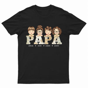 Vintage Map Papa Title - Birthday, Loving Gift For Dad, Father, Papa, Grandpa, Grandfather - Personalized T Shirt
