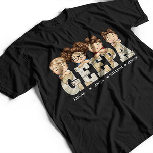 Vintage Map Papa Title - Birthday, Loving Gift For Dad, Father, Papa, Grandpa, Grandfather - Personalized T Shirt